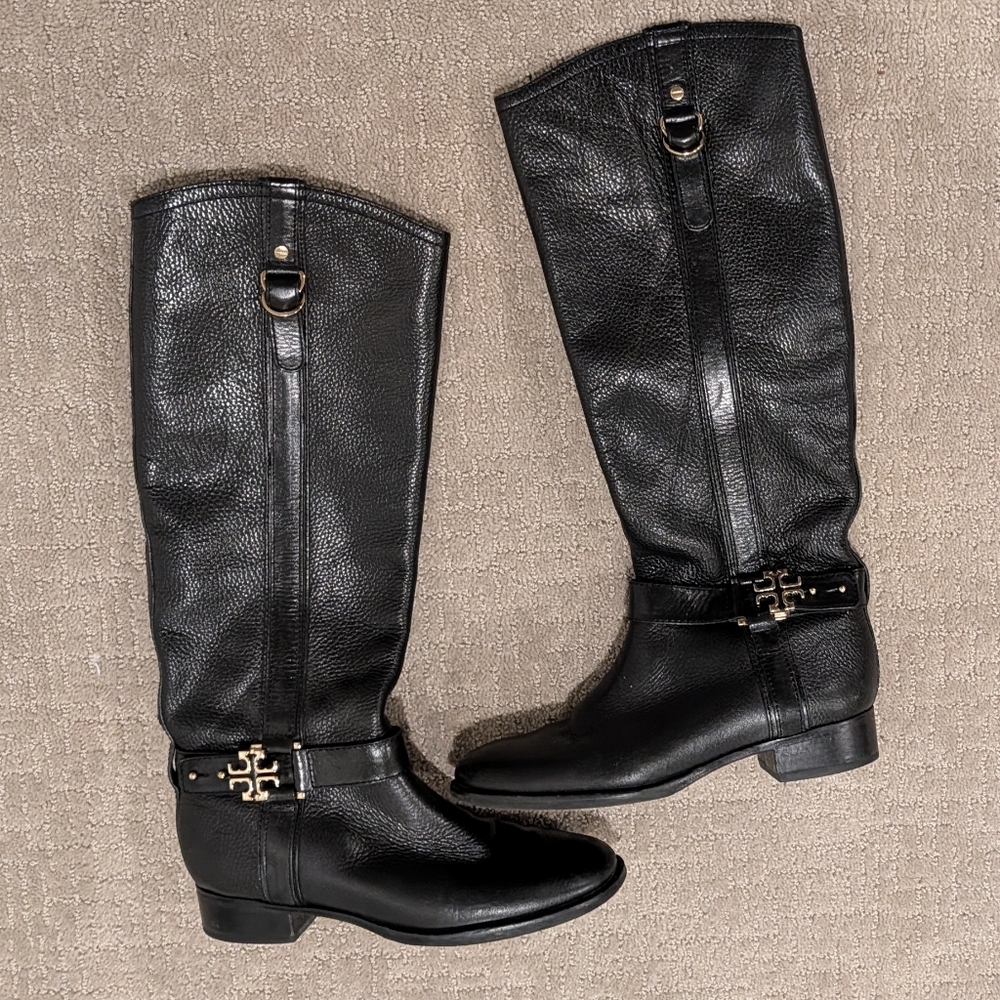 Tory Burch Black Riding Boots